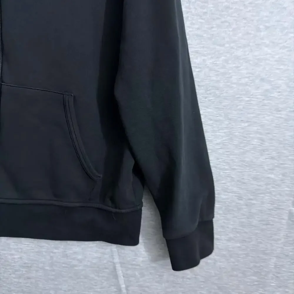 Polo Ralph Lauren Men's XL Black Double Knit Full Zip Hoodie Jacket With Pockets